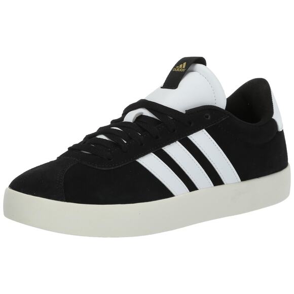 Adidas Womens VL Court 3 Sneaker Black White Gold Metallic Size 8.5 Skateboard - Picture 1 of 7